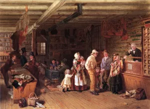 The Village Post Office by Thomas Waterman Wood - Oil Painting Reproduction
