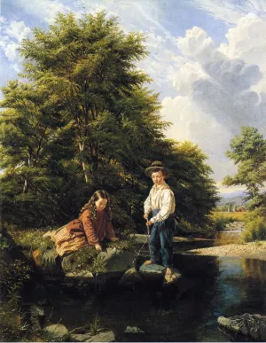 There's One - Catch 'Em by Thomas Waterman Wood Oil Painting