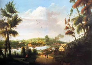 A Direct North General View Of Sydney Cove by Thomas Watling Oil Painting
