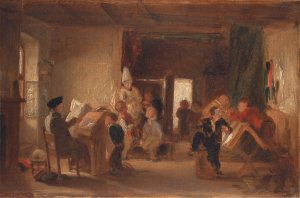 A Study of 'The Schoolroom' by Thomas Webster Oil Painting