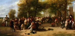 School Playground Oil painting by Thomas Webster