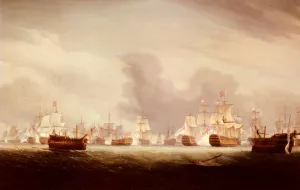 The Battle Of The Glorious 1st Of June 1794 by Thomas Whitcombe - Oil Painting Reproduction