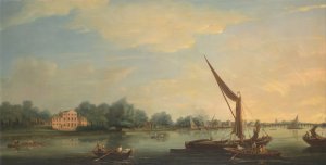 The Thames at Chelsea by Thomas Whitcombe Oil Painting
