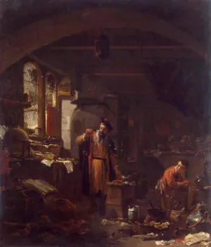 An Alchemist by Thomas Wijck - Oil Painting Reproduction