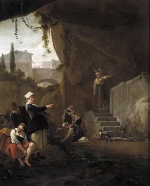 Interior of a Cave by Thomas Wijck Oil Painting