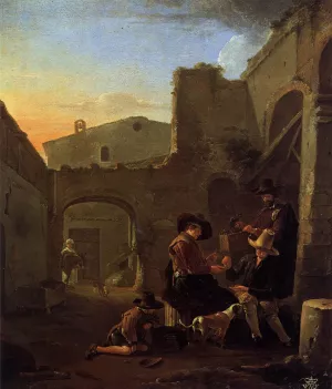 Morra-Players painting by Thomas Wijck
