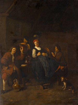 Tavern Scene by Thomas Wijck Oil Painting