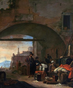 View of a Levantine Port by Thomas Wijck Oil Painting
