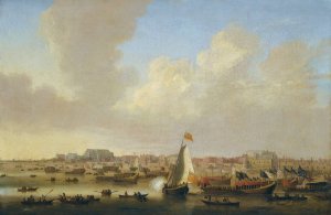 View Of The Thames At Westminster On Lord Mayor's Day by Thomas Wijck Oil Painting