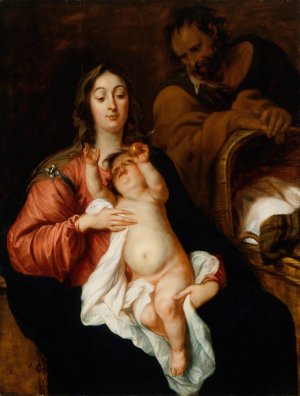 The Holy Family by Thomas Willeboirts Bosschaert Oil Painting