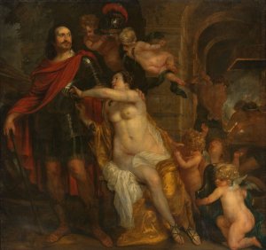 Venus Arming a Warrior, possibly Johan Maurits, Count of Nassau-Siegen, at the Forge of Vulcan by Thomas Willeboirts Bosschaert Oil Painting