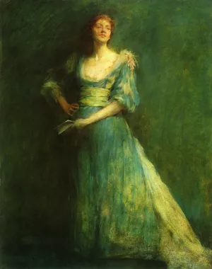 Comedia by Thomas Wilmer Dewing - Oil Painting Reproduction