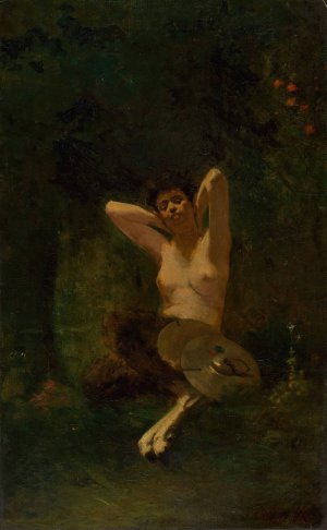 Faun by Thomas Wilmer Dewing Oil Painting