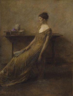 Lady in Gold by Thomas Wilmer Dewing Oil Painting