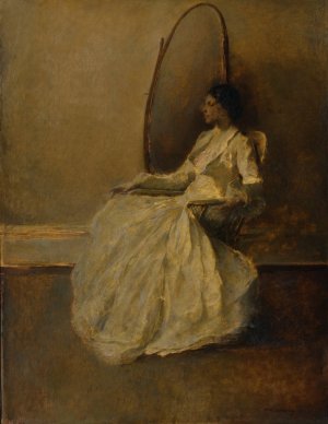 Lady in White by Thomas Wilmer Dewing Oil Painting