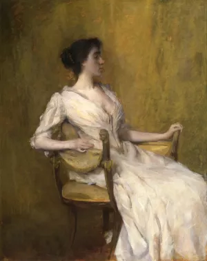 Lady in White by Thomas Wilmer Dewing Oil Painting