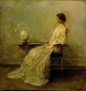 Lady in White by Thomas Wilmer Dewing Oil Painting