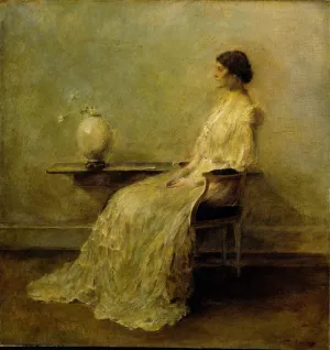 Lady in White by Thomas Wilmer Dewing Oil Painting