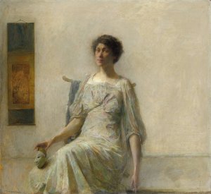 Lady with a Mask Oil painting by Thomas Wilmer Dewing