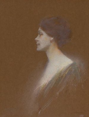 Portrait of a Woman by Thomas Wilmer Dewing Oil Painting