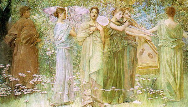 The Days by Thomas Wilmer Dewing - Hand-Painted Oil Painting Reproduction