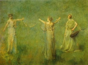 The Garland Oil painting by Thomas Wilmer Dewing