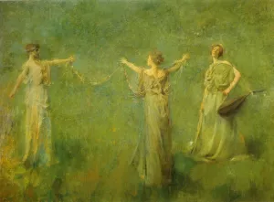 The Garland by Thomas Wilmer Dewing Oil Painting