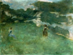The Hermit Thrush Oil painting by Thomas Wilmer Dewing