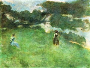 The Hermit Thrush Oil painting by Thomas Wilmer Dewing