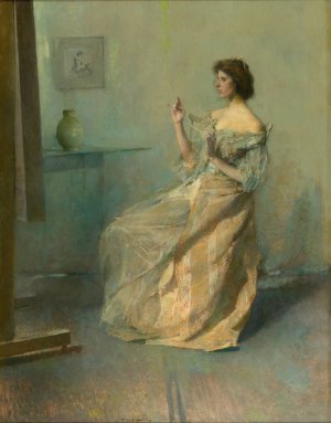 The Necklace by Thomas Wilmer Dewing Oil Painting