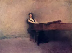 The Piano by Thomas Wilmer Dewing Oil Painting