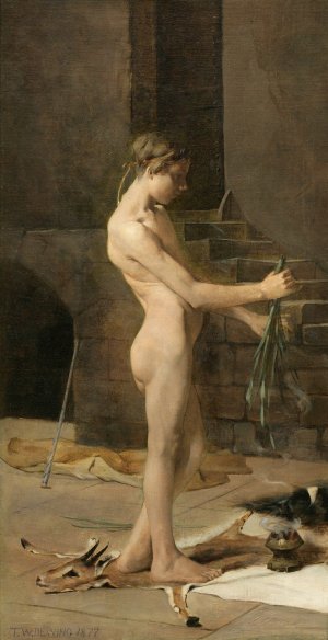 The Sorcerer's Slave by Thomas Wilmer Dewing Oil Painting