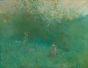 The White Birch by Thomas Wilmer Dewing Oil Painting