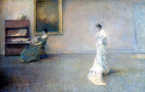 The White Dress by Thomas Wilmer Dewing Oil Painting