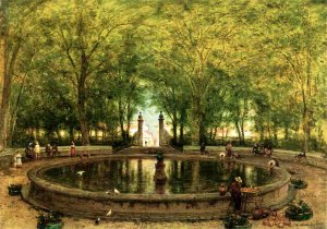 A Mexican Fountain, City of Orizaba by Thomas Worthington Whittredge Oil Painting