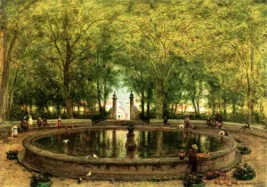 A Mexican Fountain, City of Orizaba by Thomas Worthington Whittredge - Oil Painting Reproduction