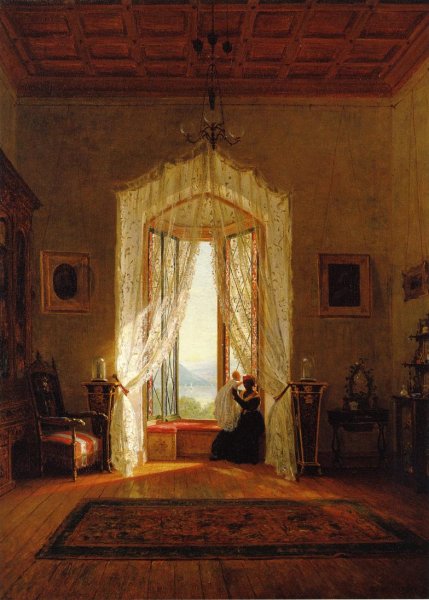 Main Product Photo of A Window, House on the Hudson River Painting by Thomas Worthington Whittredge