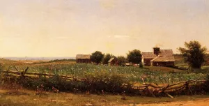 Farm by the Shore by Thomas Worthington Whittredge - Oil Painting Reproduction