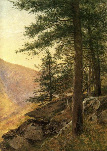 Hemlocks in the Catskills by Thomas Worthington Whittredge - Hand-Painted Oil Painting Reproduction