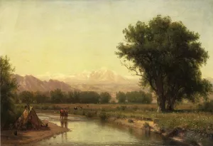 Indian Encampment on the Platte III by Thomas Worthington Whittredge - Oil Painting Reproduction