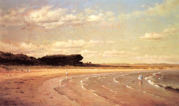 Second Beach, Newport by Thomas Worthington Whittredge - Hand-Painted Oil Painting Reproduction
