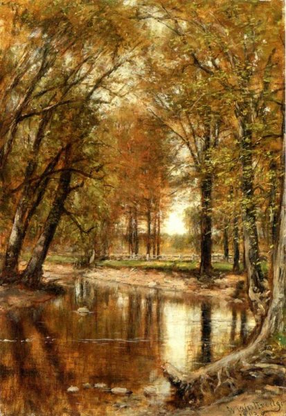 Spring on the River by Thomas Worthington Whittredge - Hand-Painted Oil Painting Reproduction