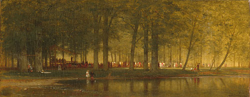 The Camp Meeting by Thomas Worthington Whittredge - Hand-Painted Oil Painting Reproduction
