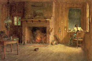 The Club House Sitting Room at Balsam Lake, Catskills by Thomas Worthington Whittredge - Oil Painting Reproduction