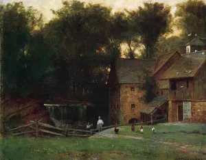 The Mill, Simsbury, Conn Oil painting by Thomas Worthington Whittredge