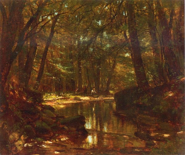 Trout Stream by Thomas Worthington Whittredge - Hand-Painted Oil Painting Reproduction