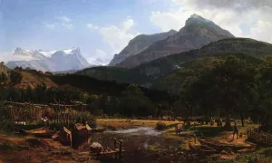 View Near Lake Lucerne by Thomas Worthington Whittredge Oil Painting