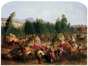 Hop Picking by Thompkins H. Matteson Oil Painting