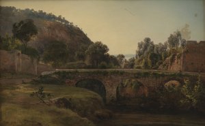 A Bridge near Sorrento by Thorald Brendstrup Oil Painting