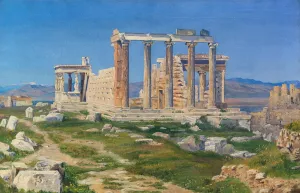 Der Erechtheion-Tempel auf der Akropolis by Thorald Laessoe Oil Painting